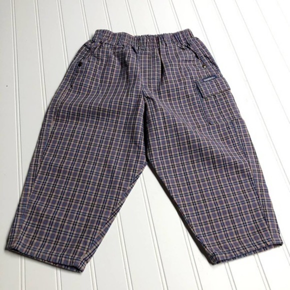 Vintage Other - Vintage Oshkosh Blue Tan Red Black Plaid Pants 24M